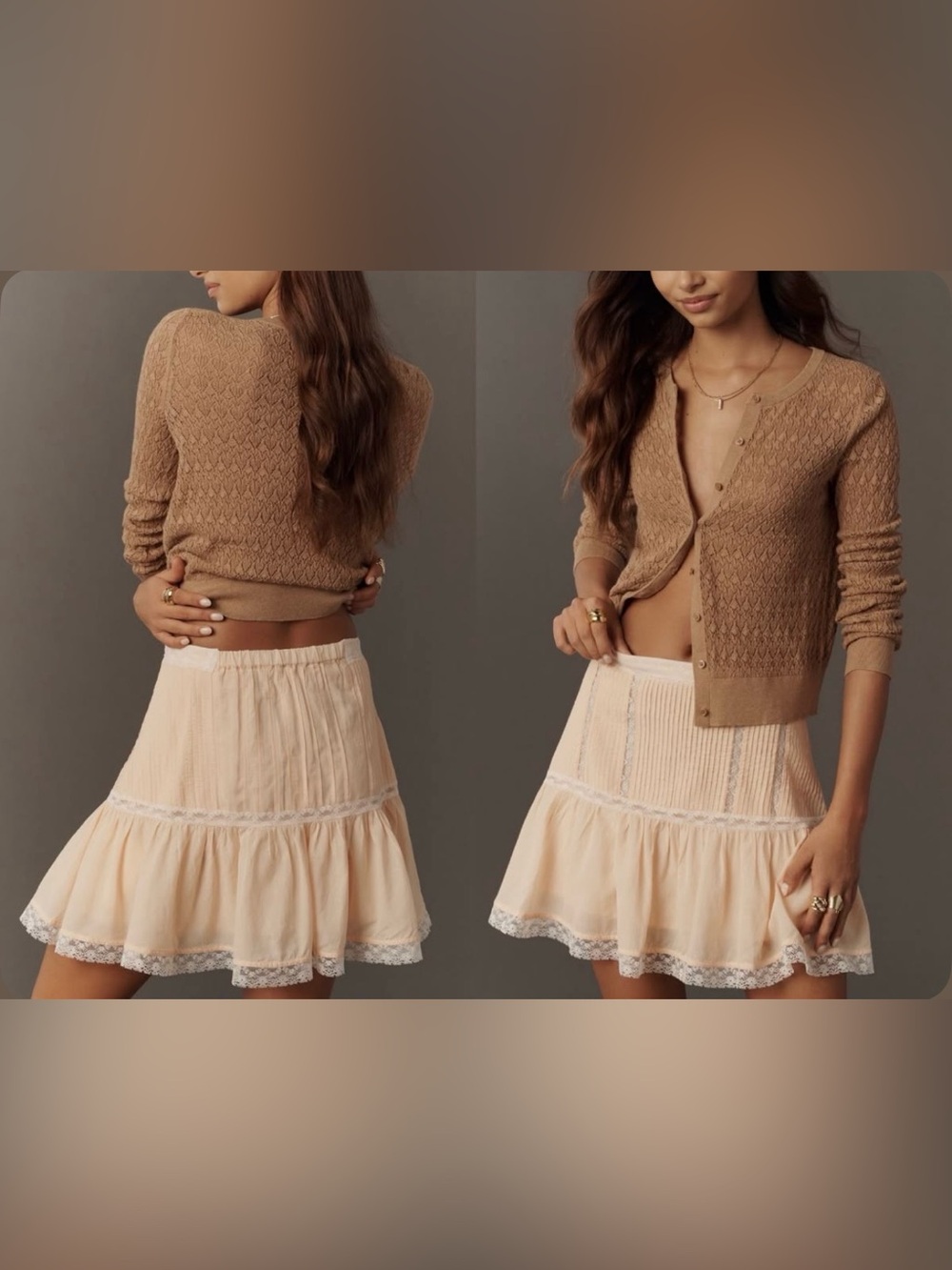 NWT By Anthropologie Lace Frill Mini Skirt, women’s size M